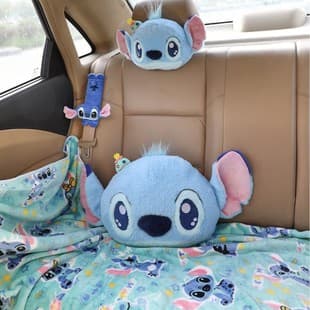 Cartoon Pillow Blanket Air Conditioning Nap Blanket Thick Fleece Car Cover Blanket Neck Pillow Car Headrest Pillow