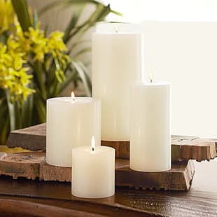 Ivory White Candle, Odorless Smokeless, Wedding Birthday Party Decoration, Hotel Restaurant Cylinder Candle, Christmas Dining Home