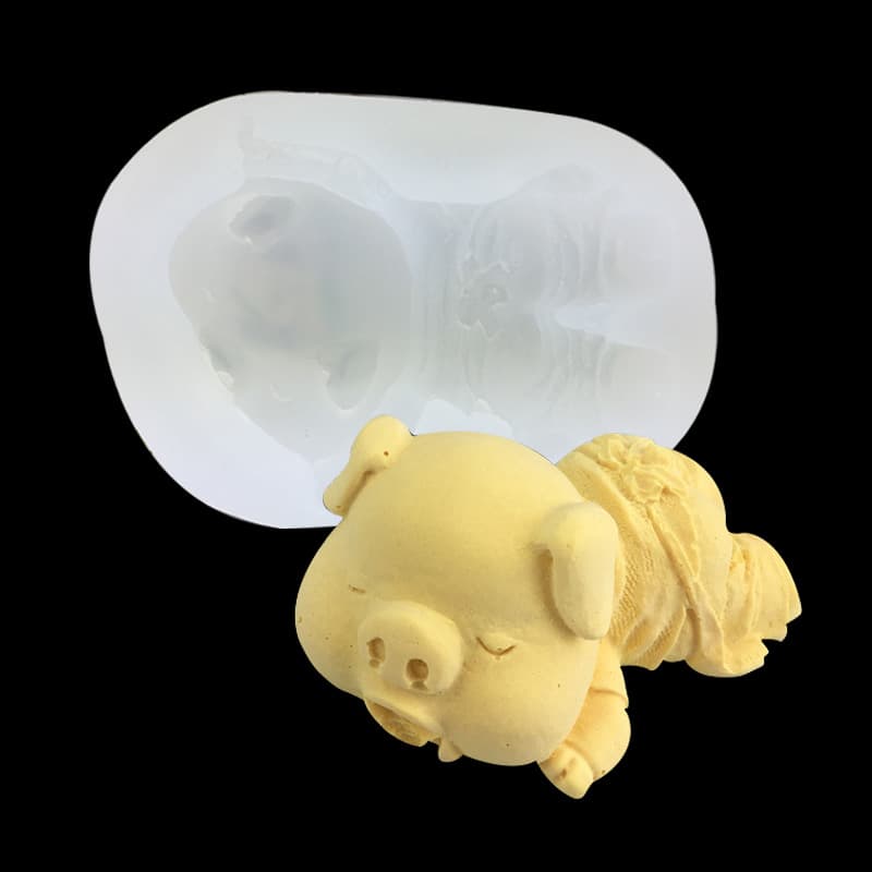Cute Pig Silicone Mold DIY Handmade Chocolate Cake Tool Soap Mold Baking Tools Irregular Shape No Patent No Brand Imported