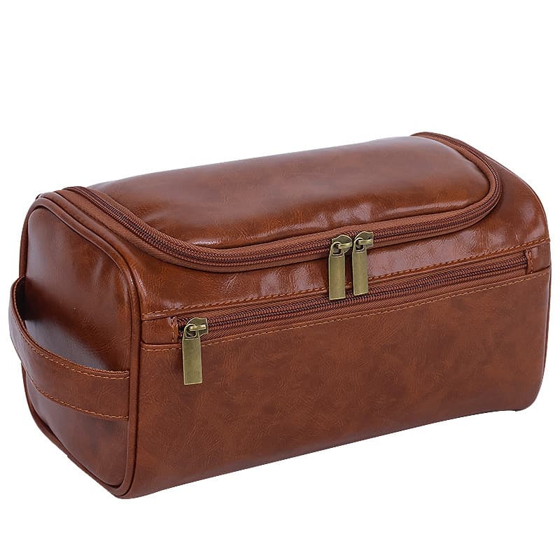 Portable PU high-end men's toiletry bag, fitness and swimming storage product, large capacity.