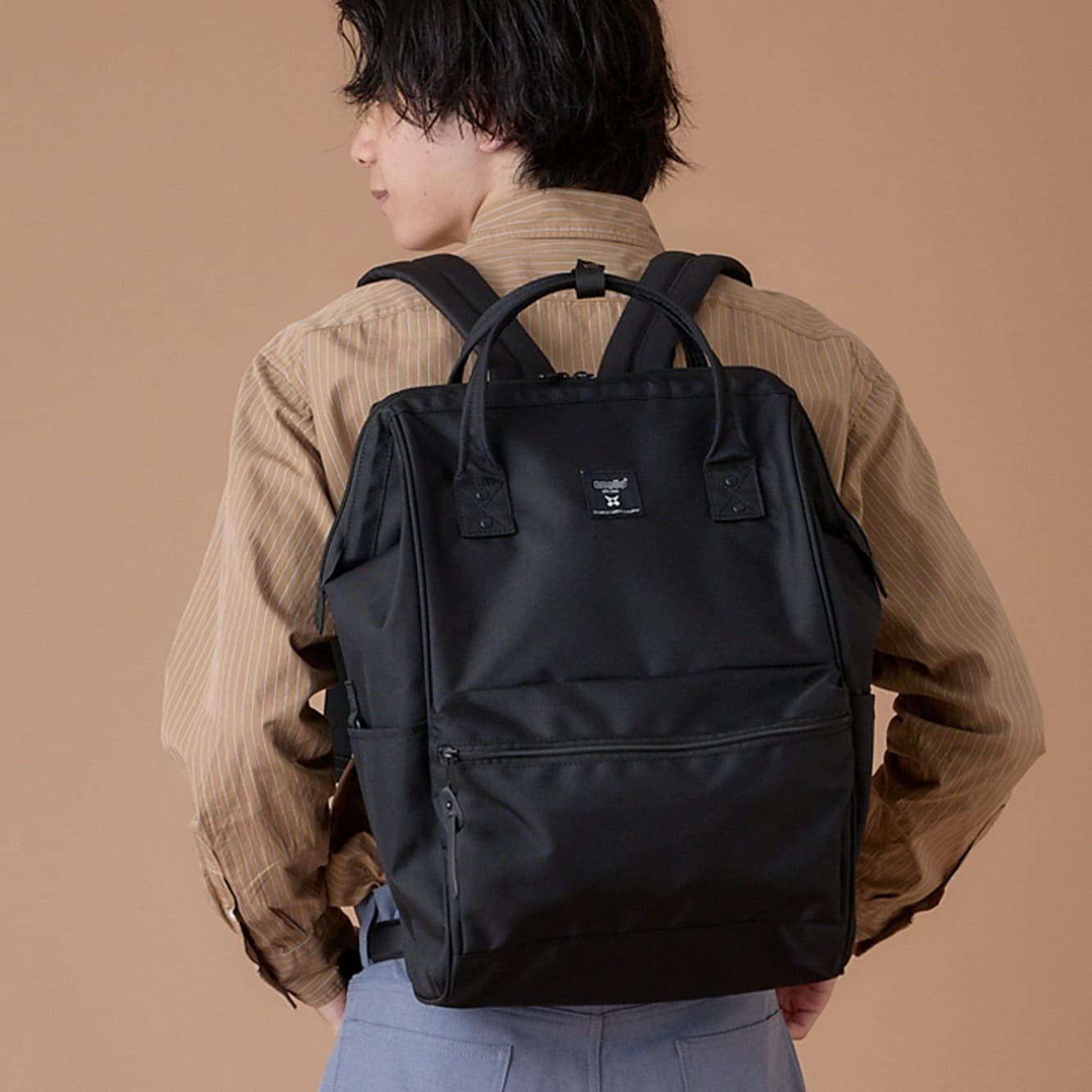 Sun Earth&U Black Gold Travel Backpack Oxford Cloth Waterproof Anti-Theft Shockproof Unisex Casual Travel Backpack Bag