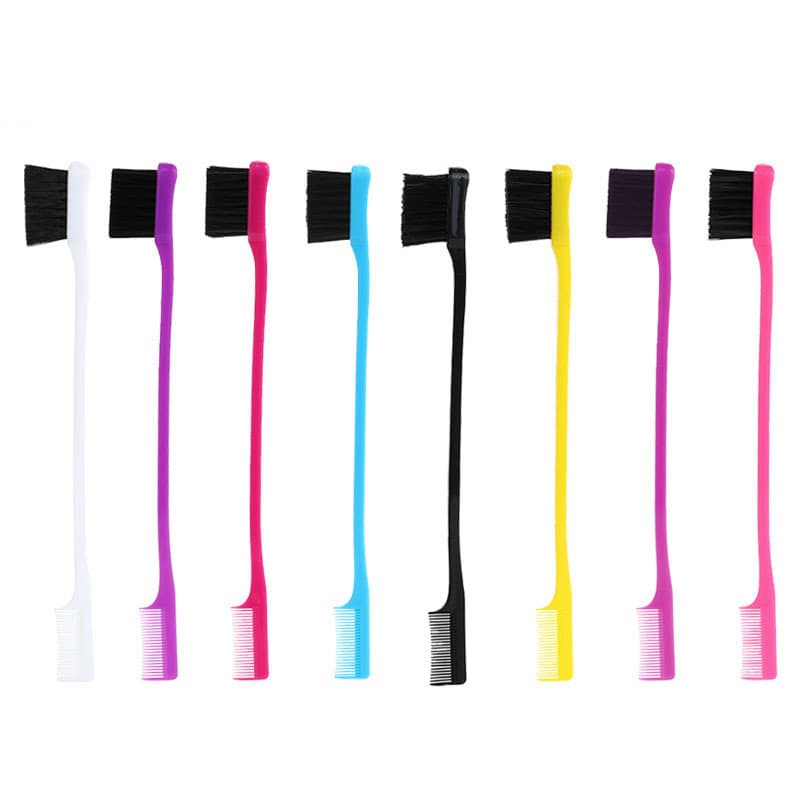 Cross-border dual-ended eyebrow brush and lash comb for curling and setting, portable makeup tool for makeup artists.