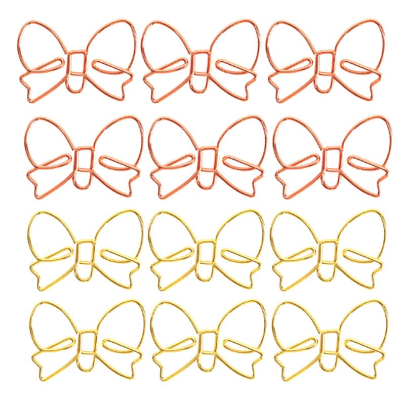 Bow paper clips wholesale office supplies paper clips metal bookmark holders wedding gift pins paper clips in stock