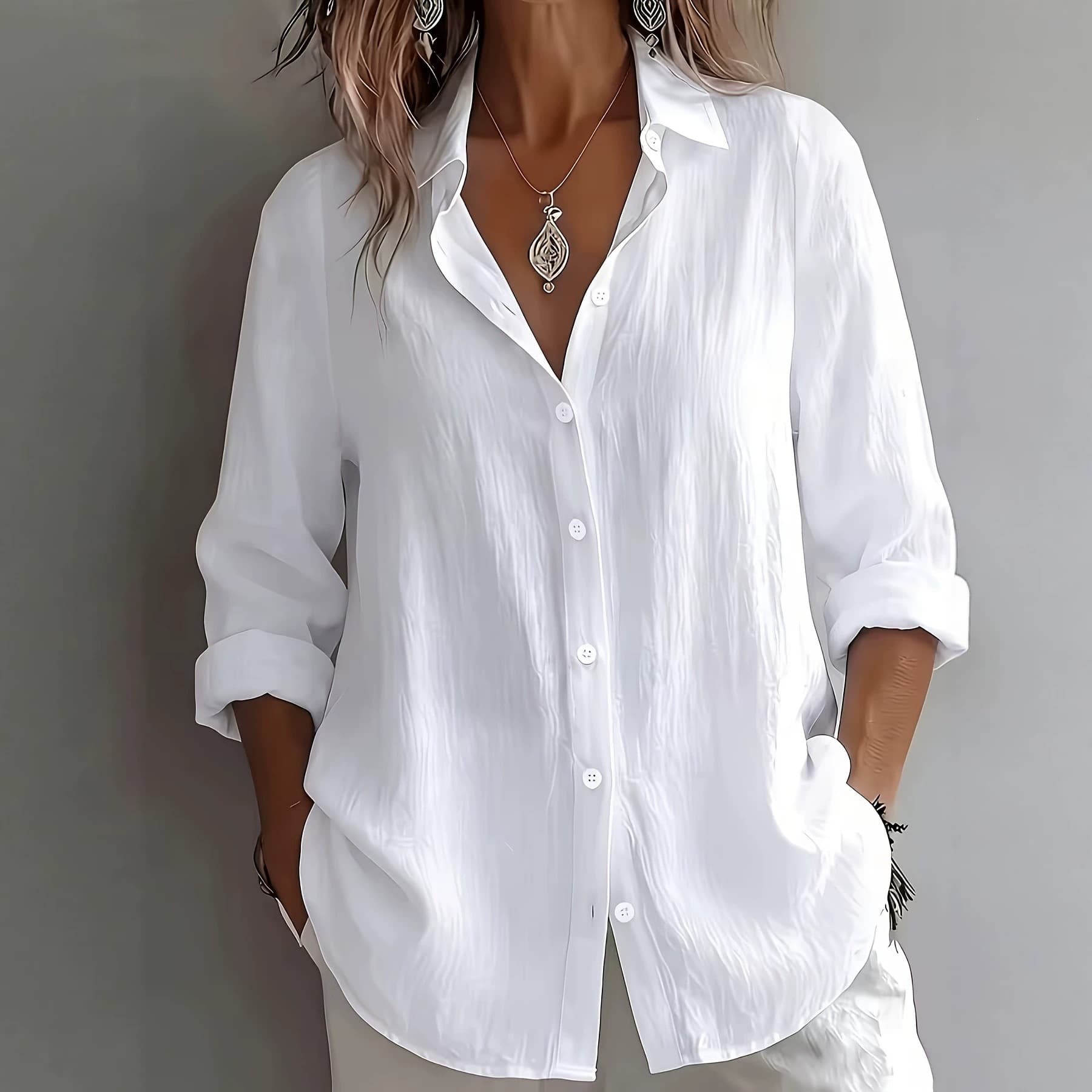 2025 Spring Autumn New Solid Color Casual Plus Size Shirt for Women Elegant Long Sleeve Button Cotton Linen Shirt