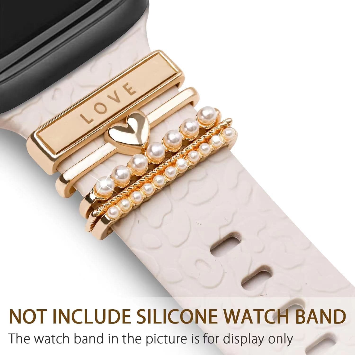 Universal Silicone Watch Band Decorative Ring for Apple Watch, Decorative Stud