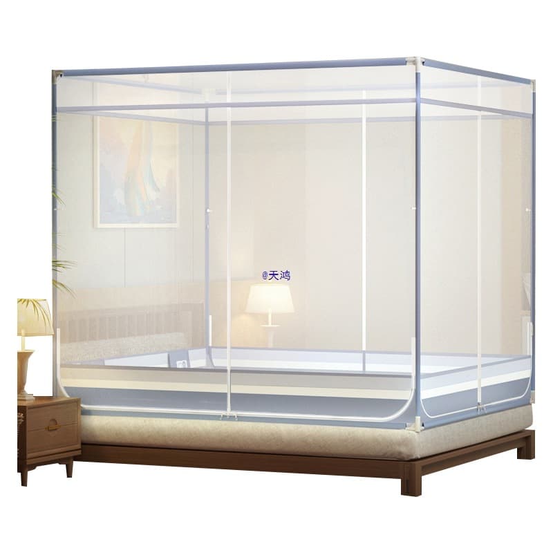 Fall-Proof Mosquito Net for Baby & Children, Full Bottom, Prevents Falling Off Bed, Home Bedroom, 2025 New Style, Three Doors, Size 2