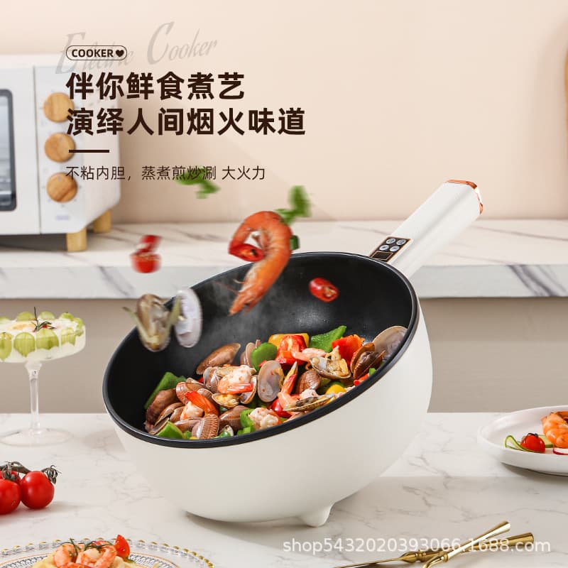 Manufacturer Wholesale Electric Wok for Home Use, Large Capacity Electric Hot Pot for Steaming, Boiling, Frying, and Smart Control
