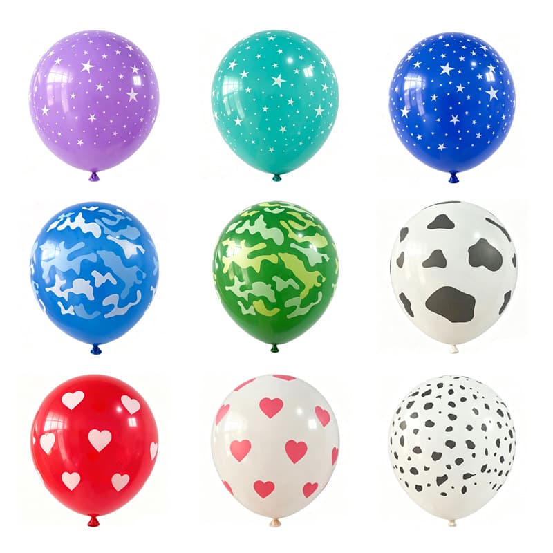 Wholesale 12-Inch All-Over Print Balloons Amazon Cross-Border Printed Balloons Party Theme Event Decoration Balloons