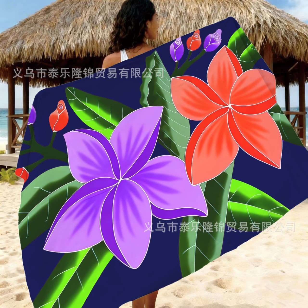 Fiji Cross-border Wholesale Sulu Rayon Fabric Lavalava Hawaiian Frangipani Sarong Totem Pareo