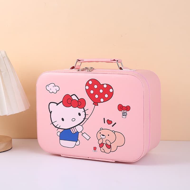Portable Large Capacity Makeup Bag Handheld Sanrio Cartoon Makeup Box High-End Cosmetic Storage Bag Other Main Material Origin