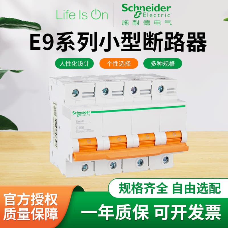 Schneider EA9AH Type C Circuit Breaker Air Switch High-Section 1~4P Air Switch 63A~125A Without Leakage