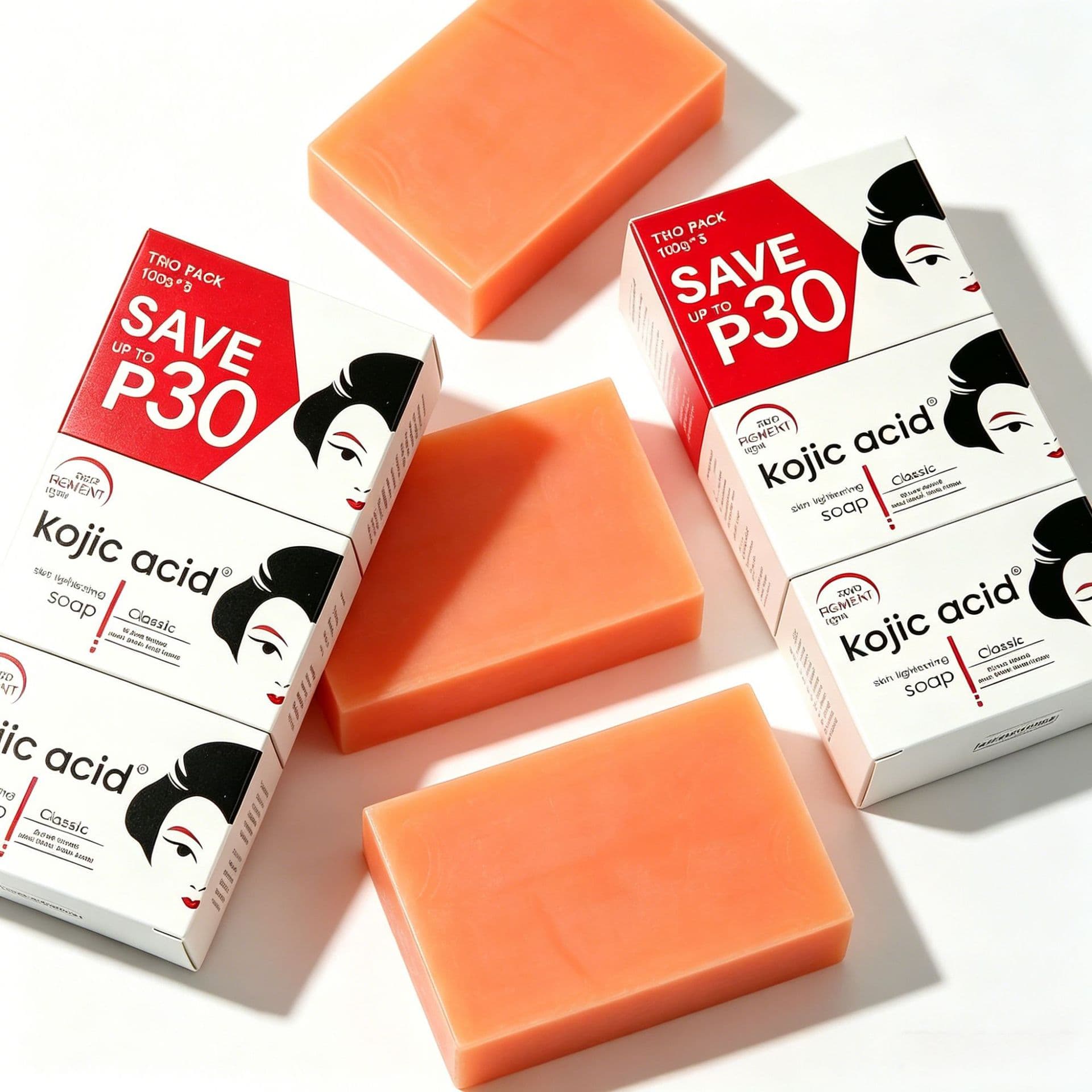 Cross-border Turmeric Kojic Acid Soap 100g Philippines Papaya Soap Cleansing Essential Oil Soap Bath Moisturizing Handmade Soap Foreign Trade