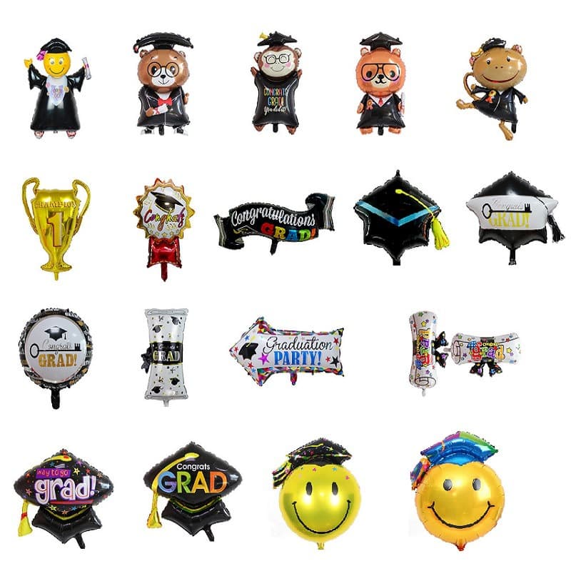 Cross-border Graduation Party Decoration Graduation Balloon Graduation Season Cartoon Aluminum Film Balloon Graduation Celebration Set Decoration