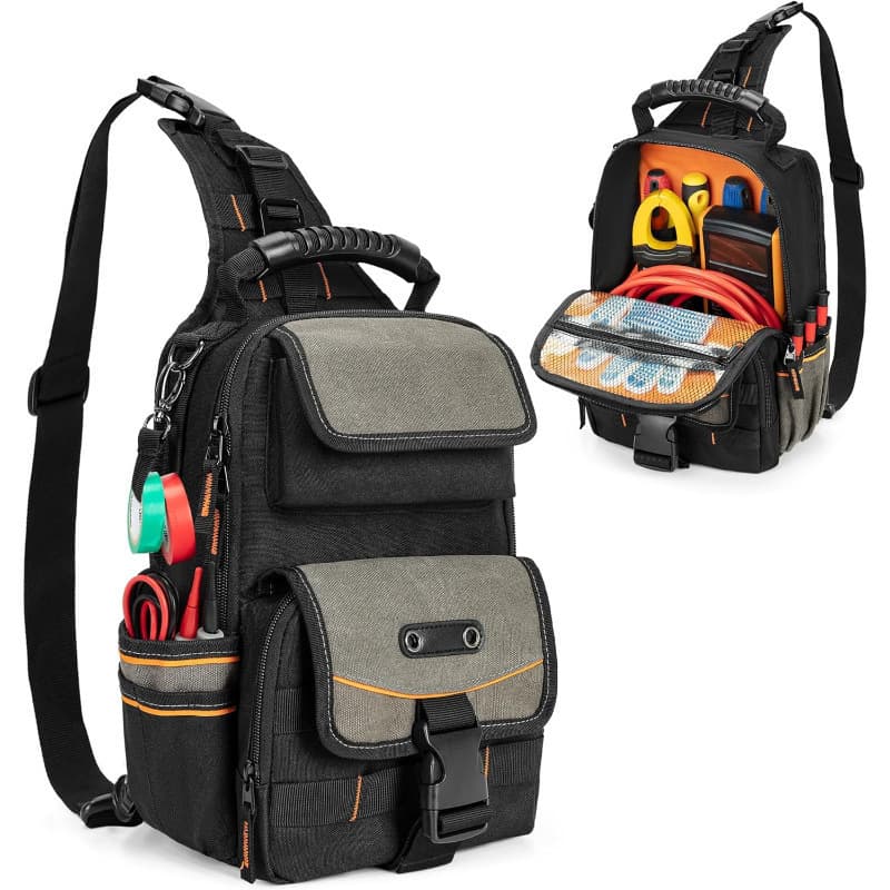 Cross-border new model Oxford cloth large-capacity thickened wear-resistant electrician tool bag zipper air-conditioning tool storage bag
