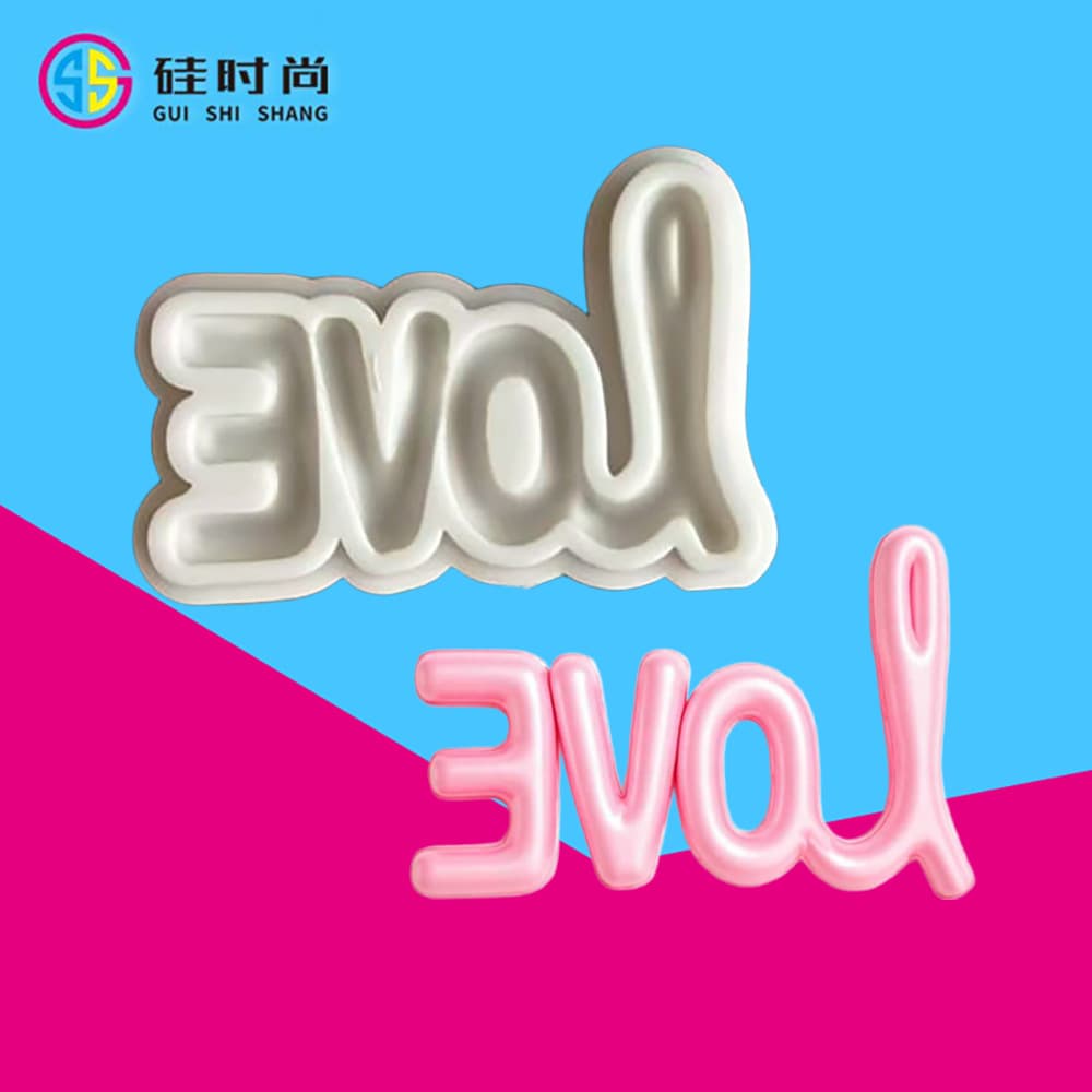 Cross-border new Valentine's Day LOVE fondant silicone mold diy chocolate cake decoration, glue mold