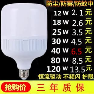 LED Bulb Energy Saving Ultra Bright E27 Screw Base White Light B22 Bayonet Old Style Factory Supermarket High Power Bulb