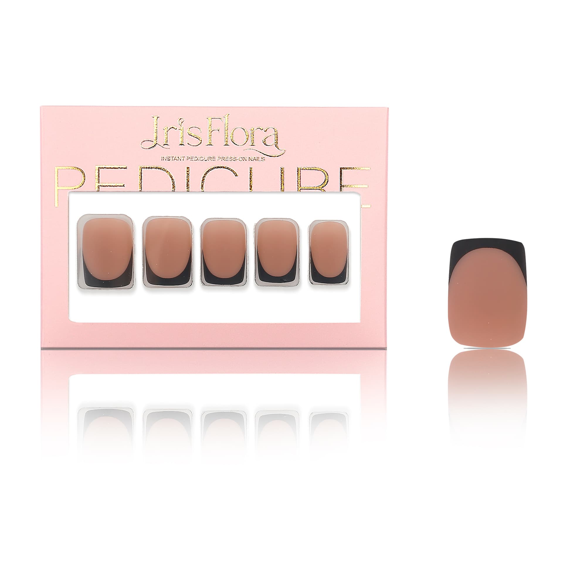32 Pieces Nude Toe Press-On Nails Short Square Finished Toe Nail Tips French Brightening Minimalist Nail Art Tips