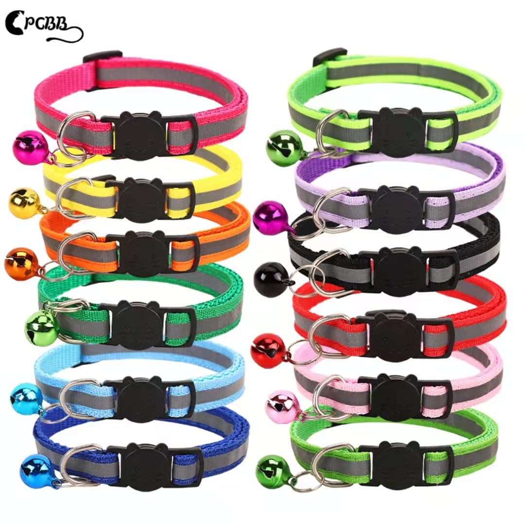 New 1.0 Reflective Owl Safety Buckle Cat Collar Pet Cat Bell Collar In Stock Factory Store
