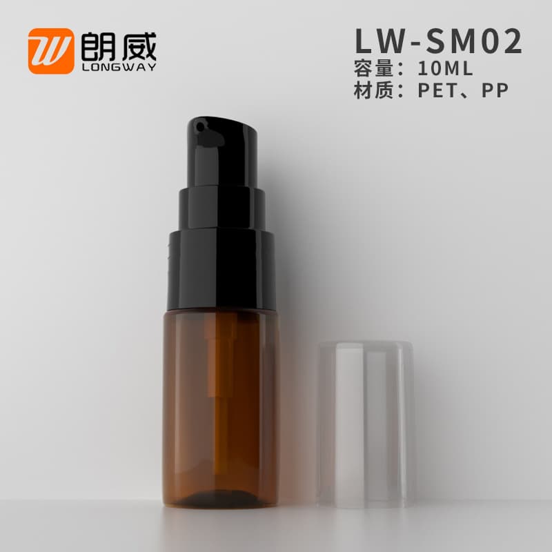 Factory direct supply 10ml flat shoulder beak bottle powder pump bottle plastic bottle PET transparent bottle sub-bottling packaging material wholesale