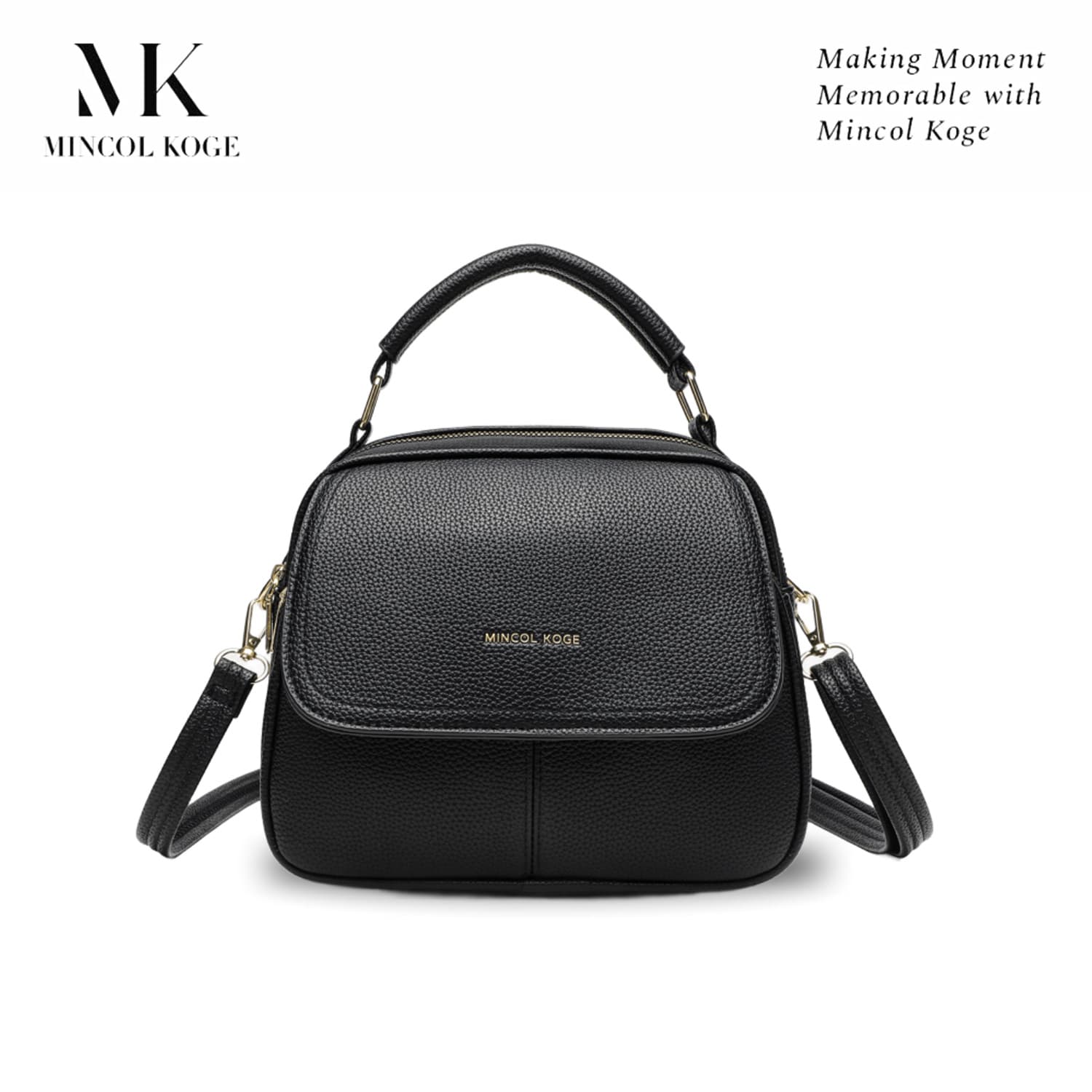 MINCOL KOGE 2026 New Women's Backpack Litchi Pattern Handbag Drawstring Bucket Bag Large Capacity Women's Bag Wholesale