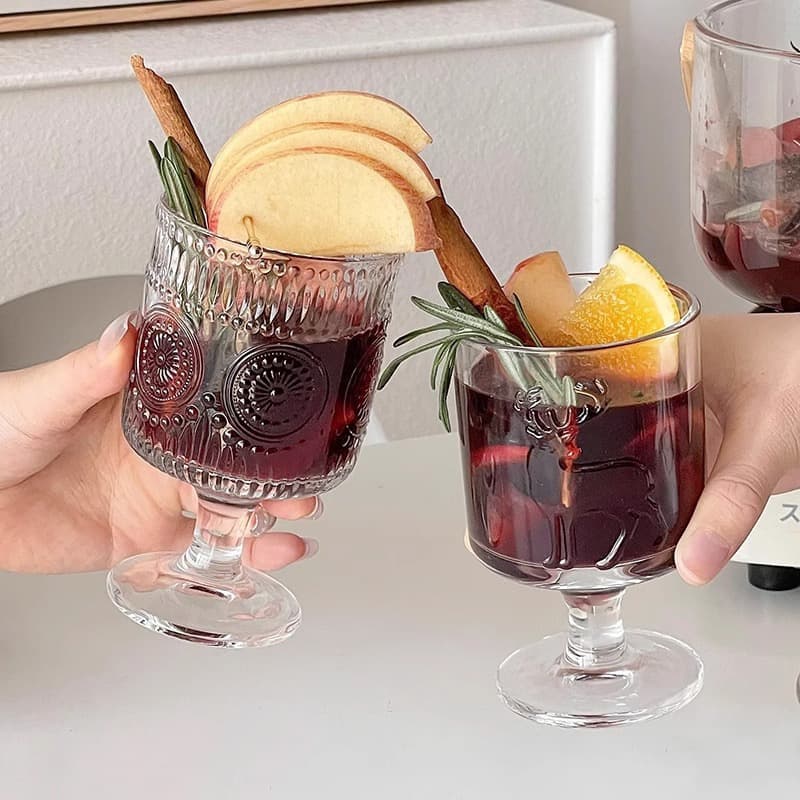 Sunflower Stemmed Glass Cup Ins Style Premium New Year Red Wine Glass Restaurant Cocktail Cup Gift Cup