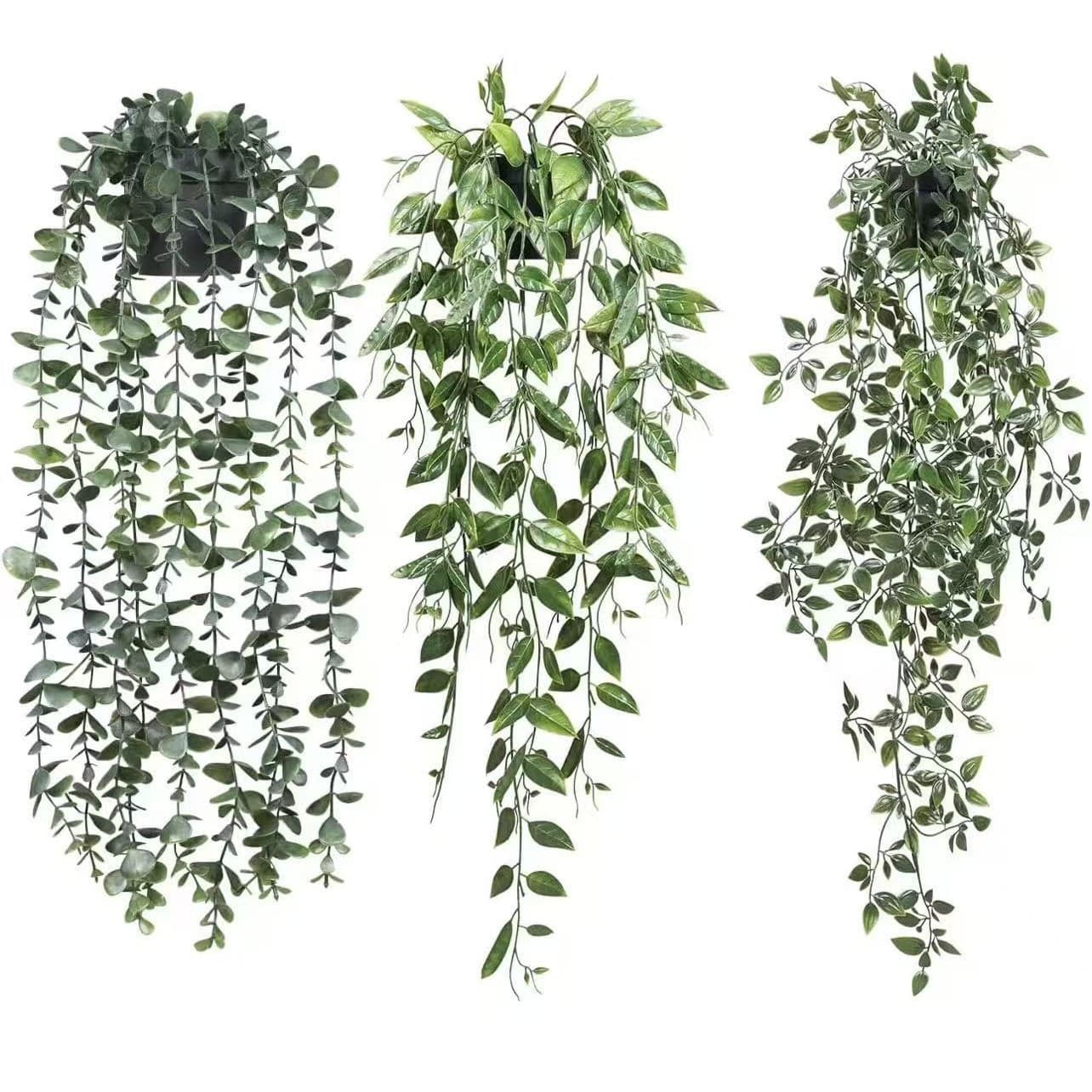 Amazon anti-authentic eucalyptus rattan mandala hanging potted green plant hanging rattan home decoration single branch