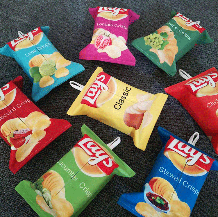 Creative Hanging Tissue Box for Living Room, Snack Napkin Holder, Bathroom Tissue Bag, Fabric with Custom Logo, Car Tissue Box