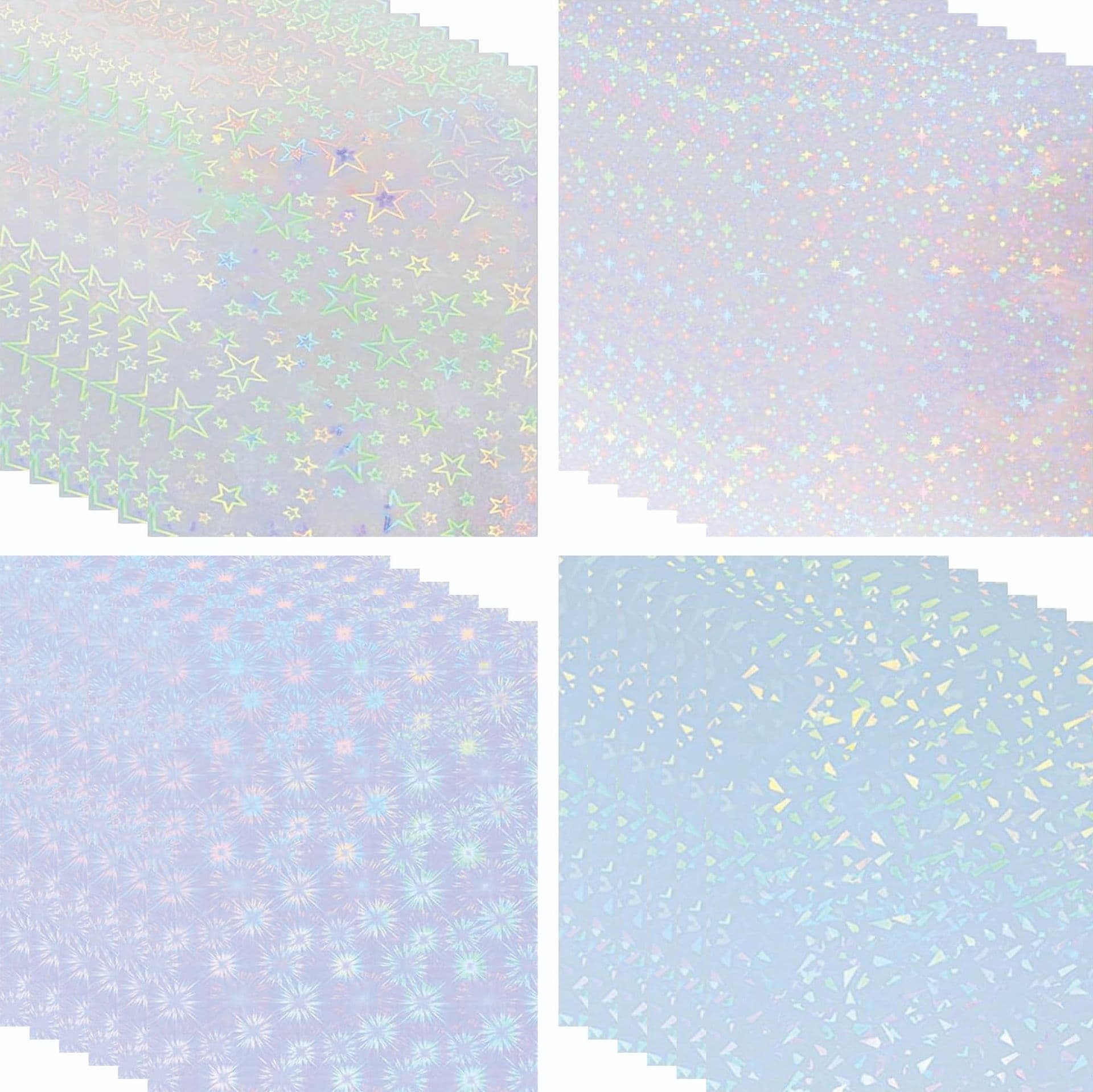 Factory Wholesale Transparent Holographic Sticker Waterproof Scratch-Resistant PET Adhesive Photo Card Scrapbook Decorative Sticker