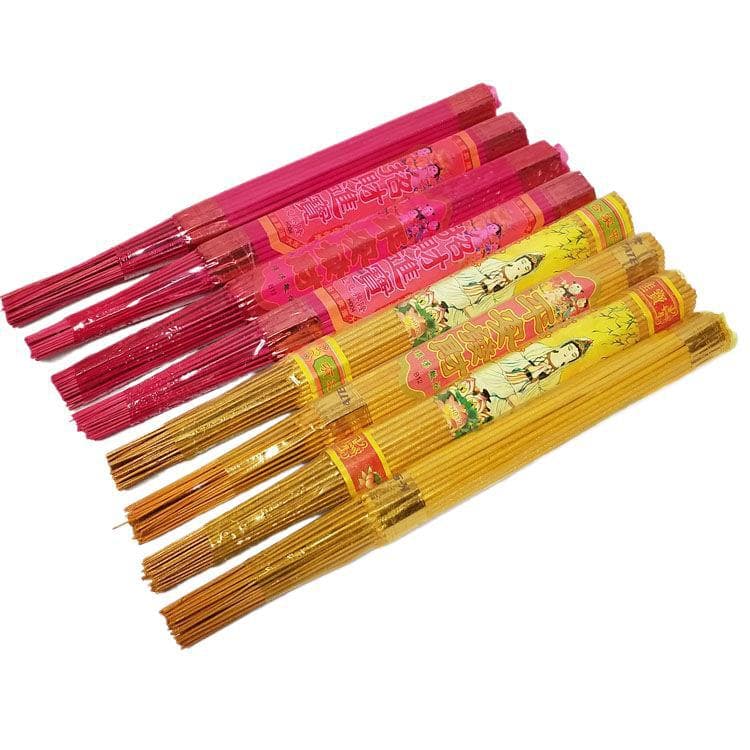 Red Bamboo Incense Yellow Bamboo Incense Bodhisattva Incense Stick Incense for Ancestor Worship and Rituals Burning Paper Money Yellow Paper