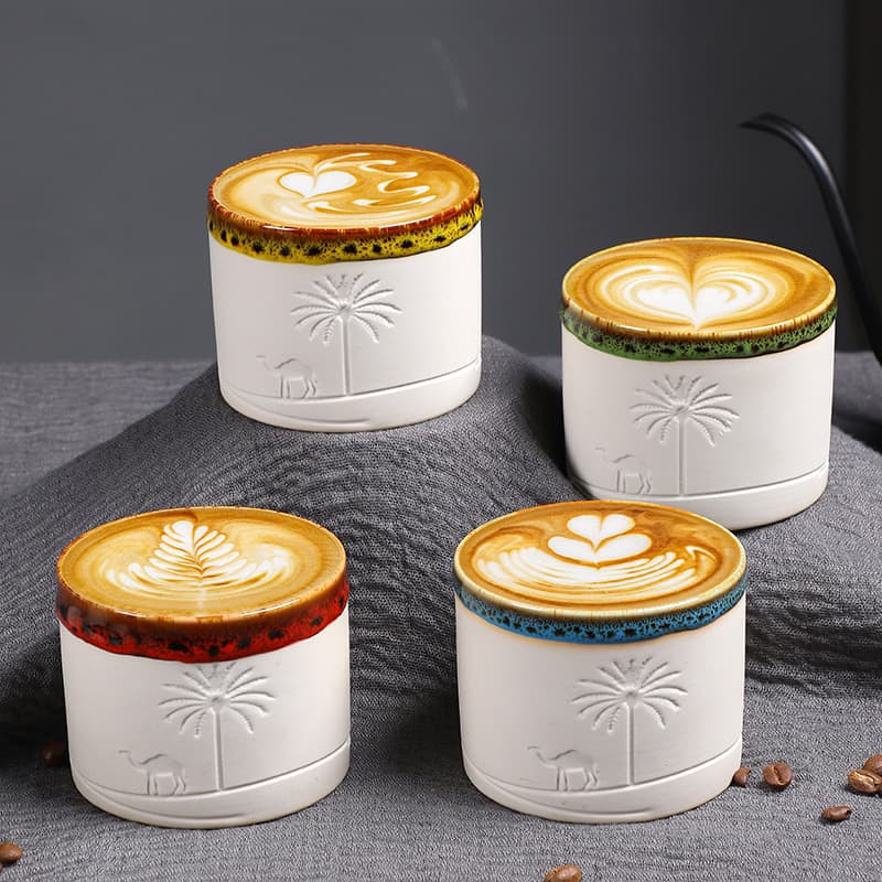 Middle Eastern Stoneware Desert Coconut Water Cup Coffee Cup Cross-Border Supply Creative Saudi Ceramic Tea Cup Kiln Concentrated Cup