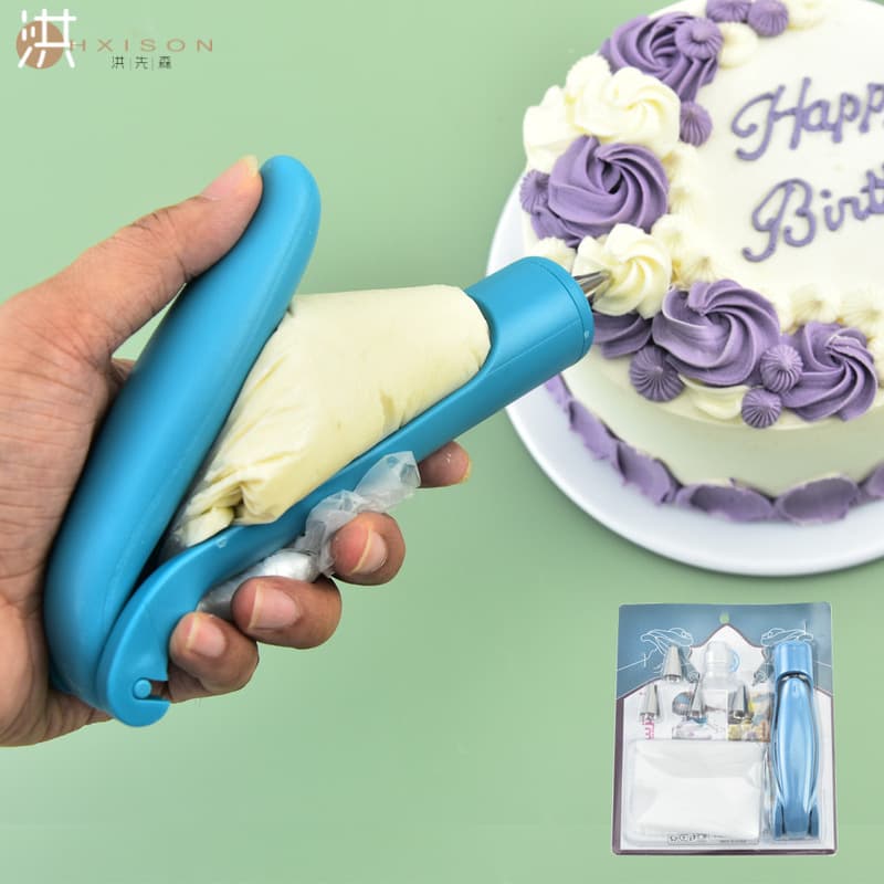 New Squeeze Cream Piping Gun Set with Piping Tips, Cream Bag, Baking Tool, Piping Pen