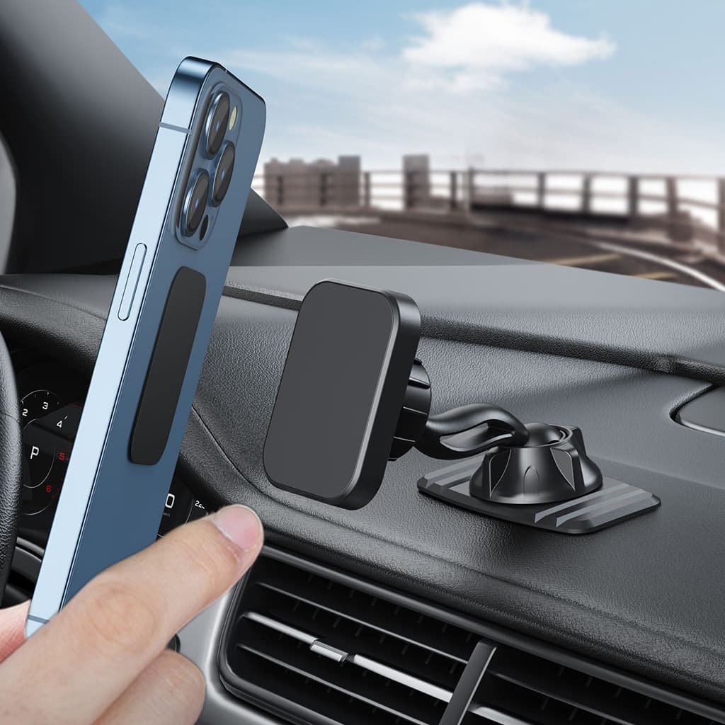Car Magnetic Phone Mount, Dual Ball Head 360-Degree Rotating Adhesive Dashboard Universal Navigation Mount Wholesale