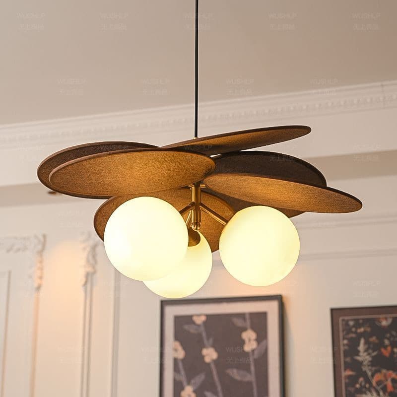 Cross-border French mid-century rattan dining pendant light, retro Japanese dining table study main bedroom balcony magic bean lamp new model