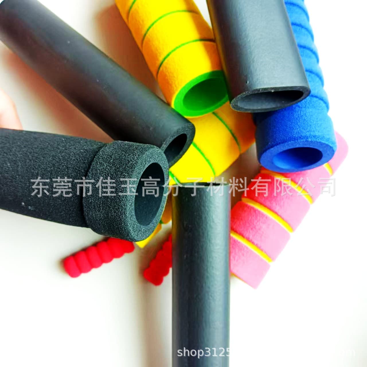Manufacturer Stock Dual-Color Sponge Handle Sleeves Rubber-Plastic Anti-Static NBR Foam Sleeves Jump Rope Handle Grips