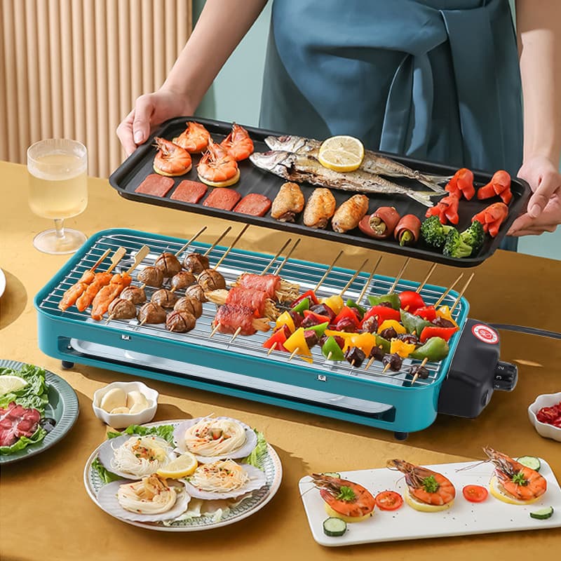 Electric Grill Household Outdoor Smokeless Non-stick Griddle Electric Roaster BBQ Pan Wholesale Non-stick Pot