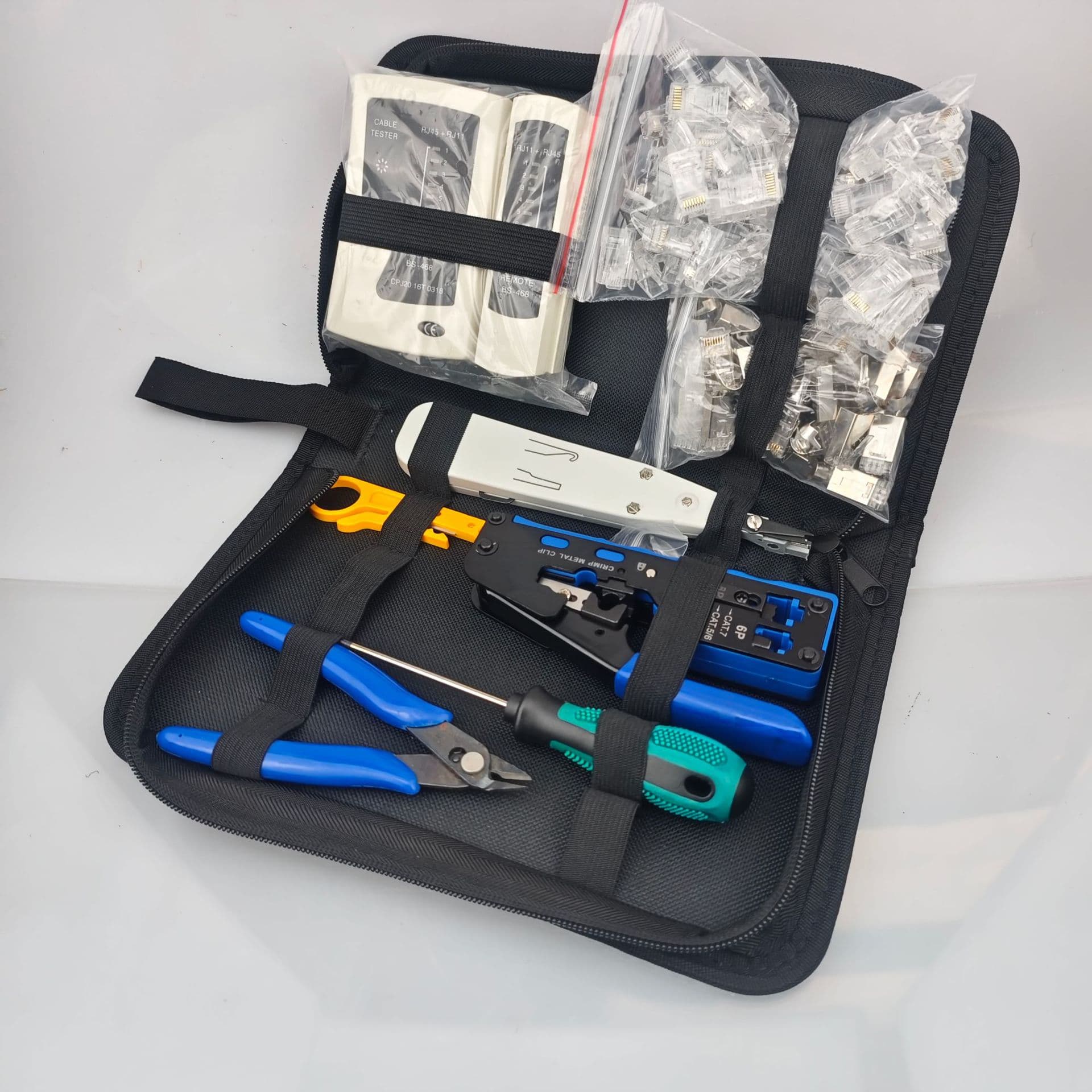 All-in-One Network Telecom Combo Kit Manual Tool Set with Test and Crimping Pliers