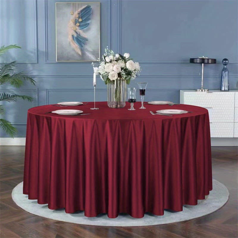 145cm Cross-Border Stock Satin Tablecloth Wedding Tablecloth Banquet Decoration Satin Tablecloth Hotel Party Table Cover