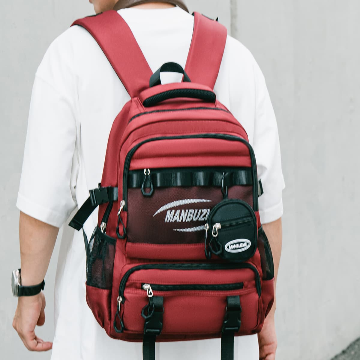New Korean-style Ins High-Fashion Multi-Pocket Backpack, Simple and Lightweight Travel Hiking Large-Capacity Daypack