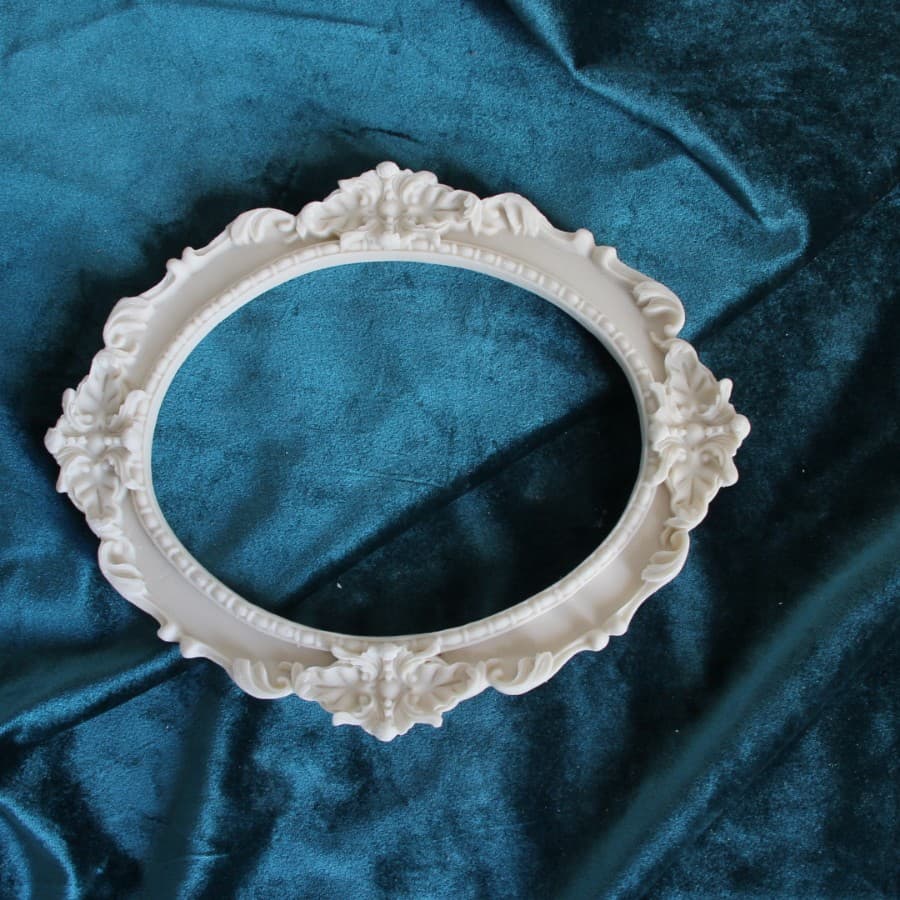 Oval White Blank Raw Material Cross-Border Vintage Resin Photo Frame Decorative Ornament Ins Style Photography Prop