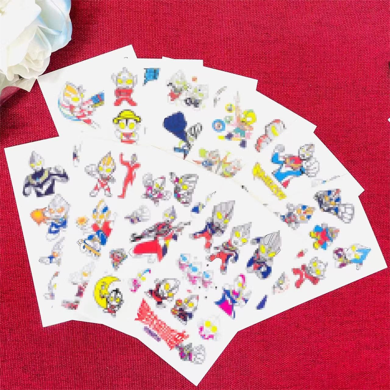 Colorful Ultraman Tattoo Stickers, Superhero Cartoon for Kids, Ultraman Taro, Tiga, Zero, Boy Waterproof Long-Lasting Tattoo Stickers