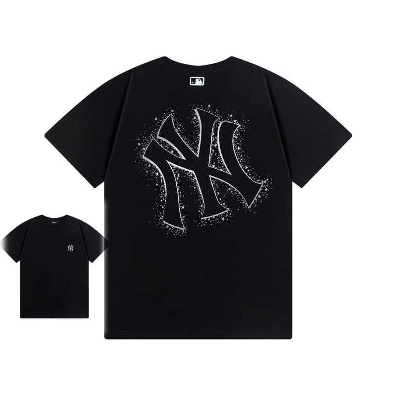 Cross-border MLB & NY Basic Printed High-Quality Women's T-Shirt and Men's Short Sleeve Collection, Co-branded Same Style, Pure Cotton Breathable Base Layer