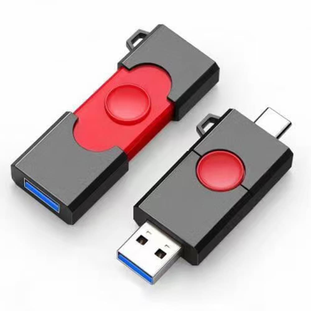 New plastic Type-C USB flash drive casing, G2 board dual-head mobile phone USB flash drive casing, left and right sliding design with logo.