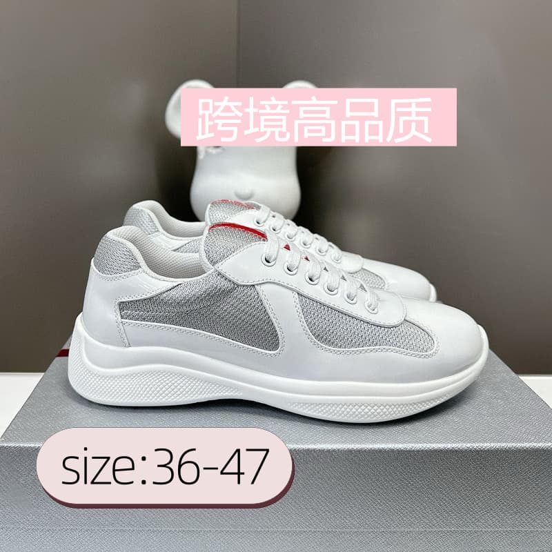 Cross-Border Hot-Selling Product: P Brand Patent Leather Shoes, Americas Cup Classic Running Shoes, High-Quality Genuine Leather Patent Leather Men's Shoes