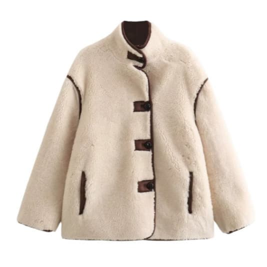 Cross-border European and American clothing AliExpress popular style fleece loose splicing short stand collar fashion jacket