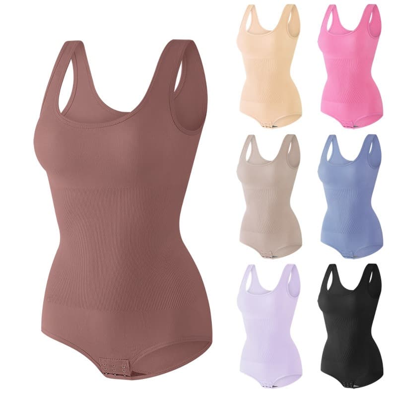 Cross-border Large Size Bodysuit Shapewear Tummy Control Waist Slimming Seamless Firm Butt Lift Enhancing Shapewear Vest Bodysuit