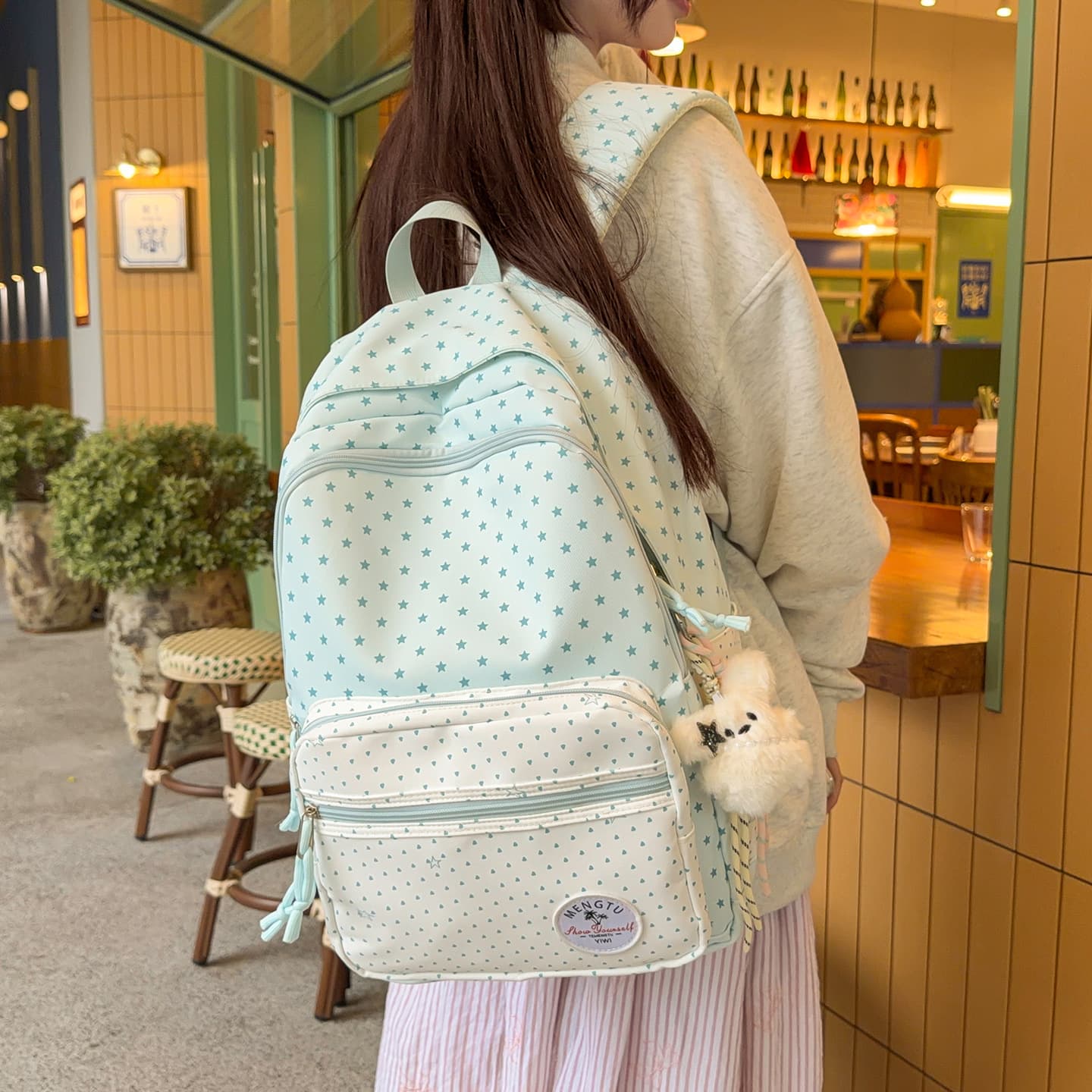 High-appeal versatile simple student backpack sweet commuting backpack Korean-style ins casual Ruiying outdoor backpack
