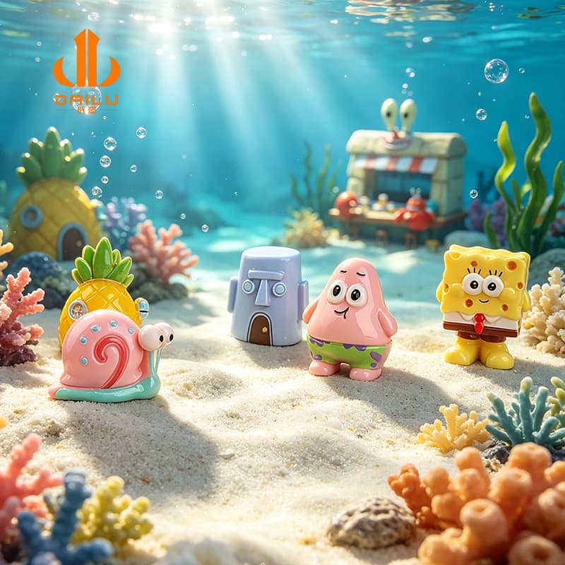 Creative Cute SpongeBob Series Plush Toy DIY Decorative Hanging Accessory Car Desktop Figurine