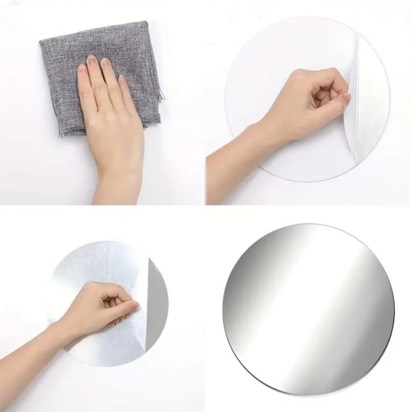 Cross-border Round Acrylic Mirror Sticker Self-adhesive Wall Decoration for Bedroom Living Room Staircase Wedding Wine Glass Decor