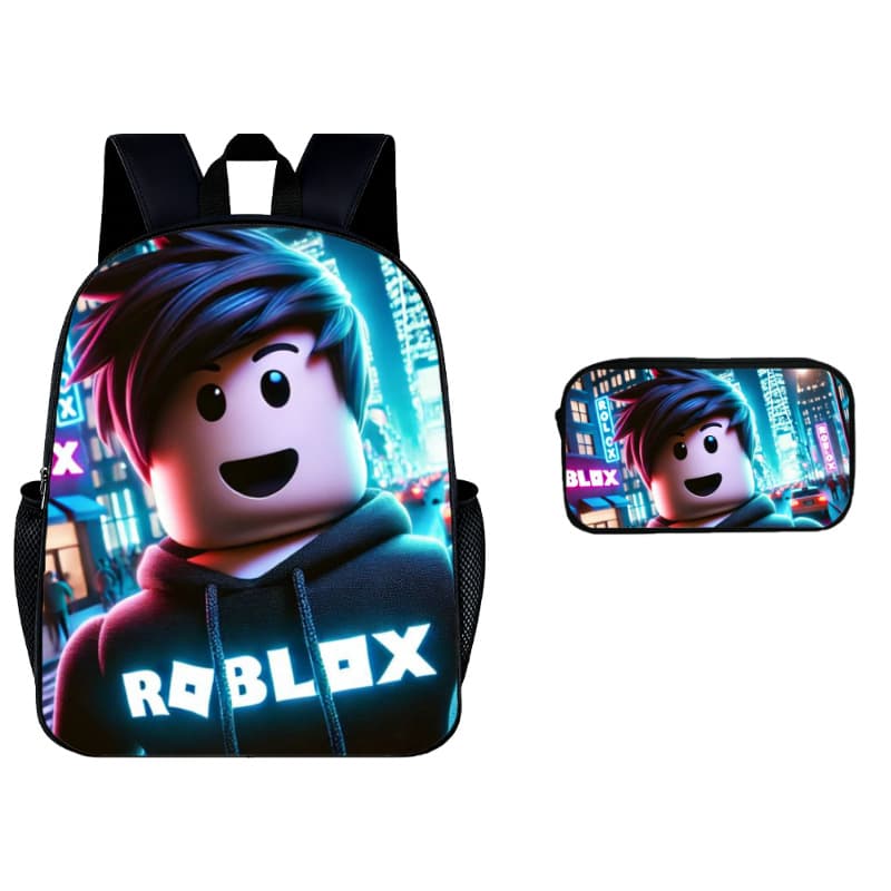 Cross-border bestseller ROBLOX printed school backpack and pencil case 2-piece set, Roblox backpack, one-piece drop shipping wholesale