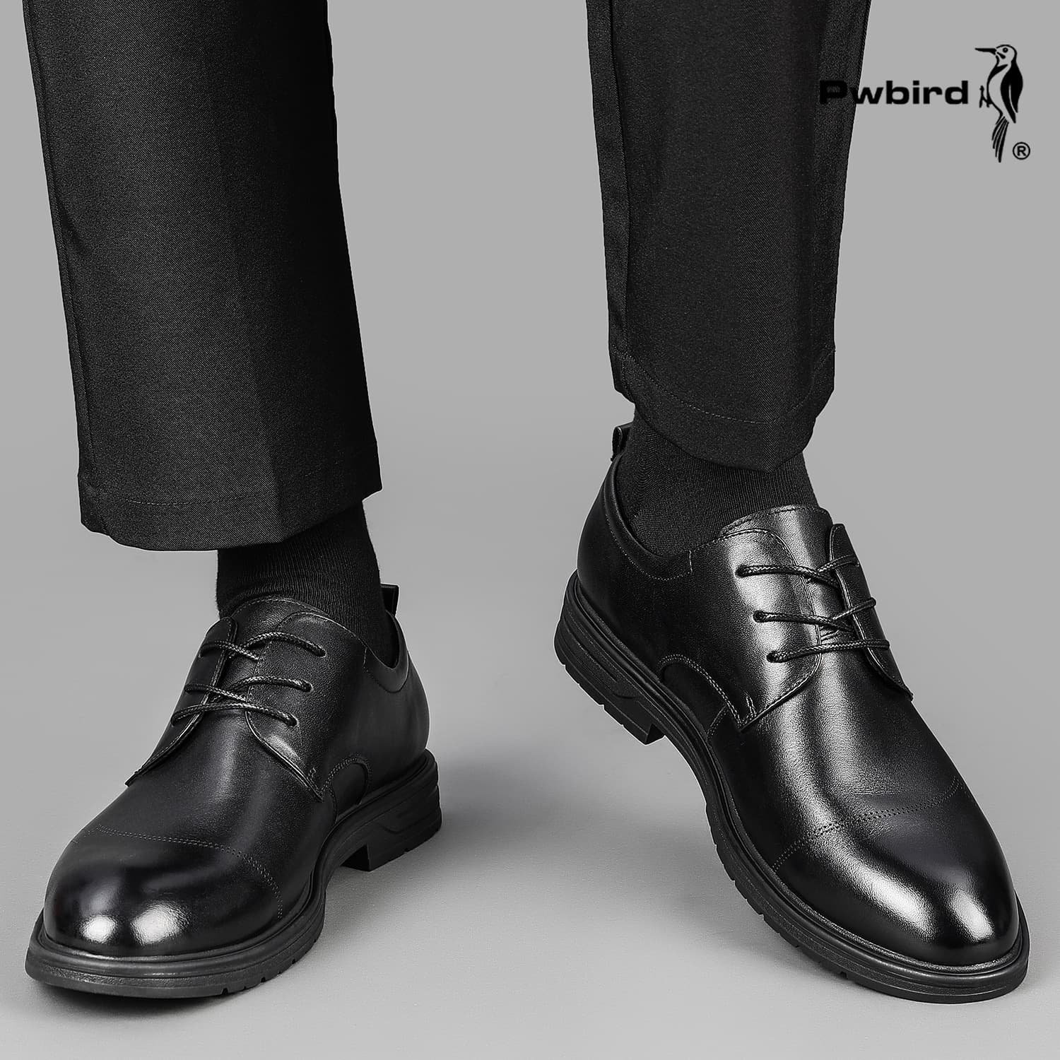 Direct Sales Men's Leather Shoes Spring Autumn New British Business Formal Office Shoes Genuine Leather Comfortable Groom Wedding Shoes